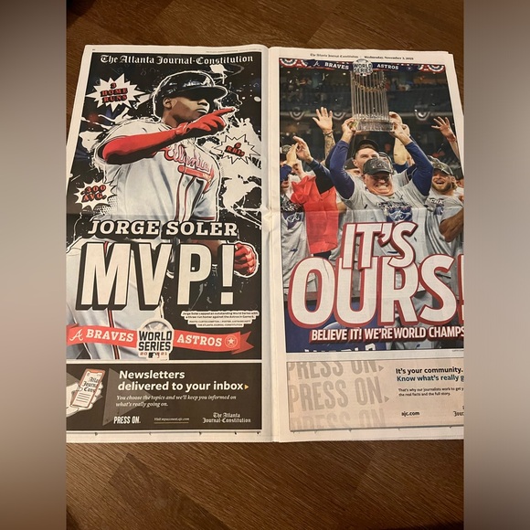 Atlanta Braves World Series Newspaper - Picture 5 of 6